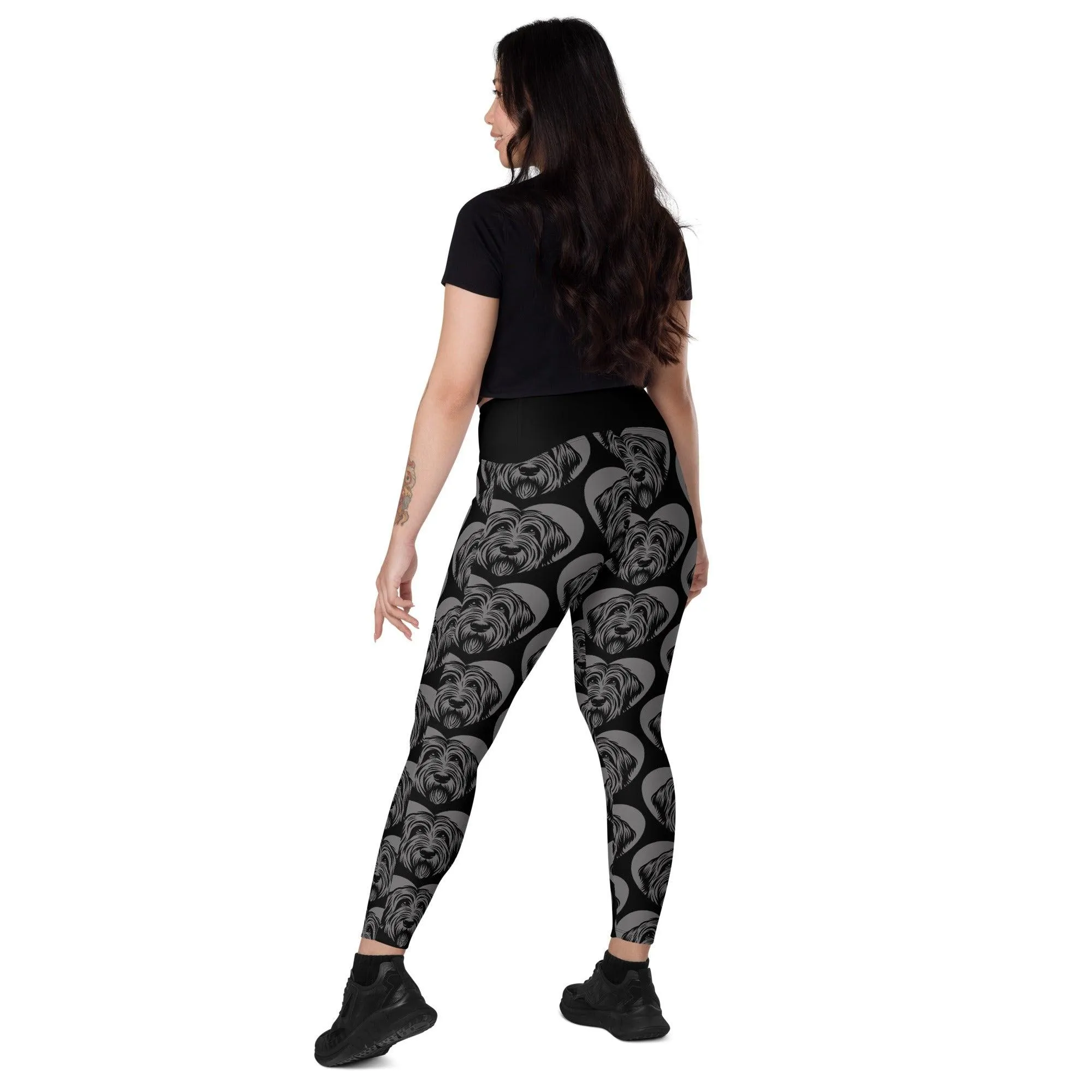 DOG BREED LEGGINGS with pockets - OTTERHOUND - HERTTAHOUND - grey