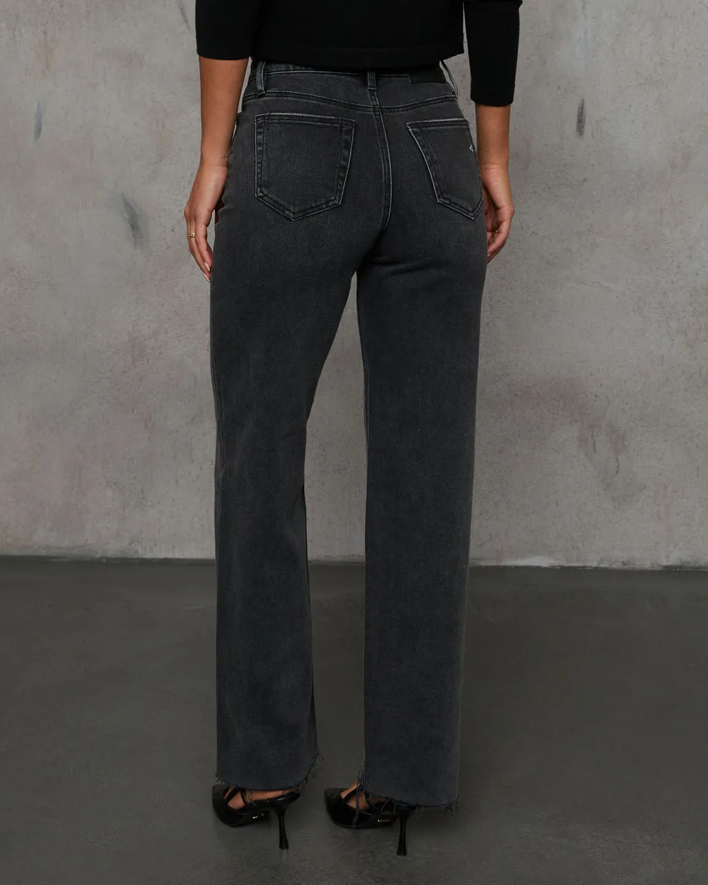 Dusky Charm Raw Hem Dad Jeans