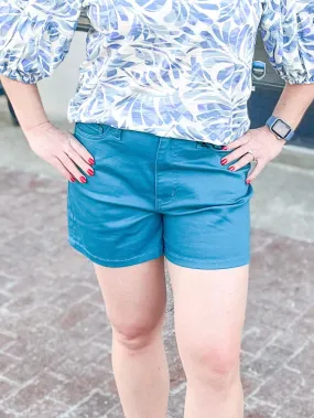 Dusty Teal Chino Shorts