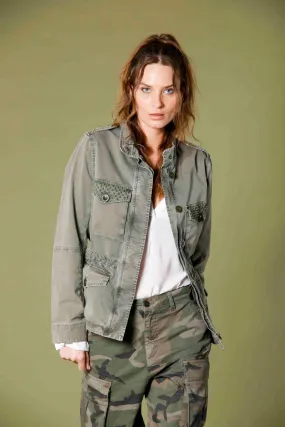 Eva field jacket donna in cotone con borchie