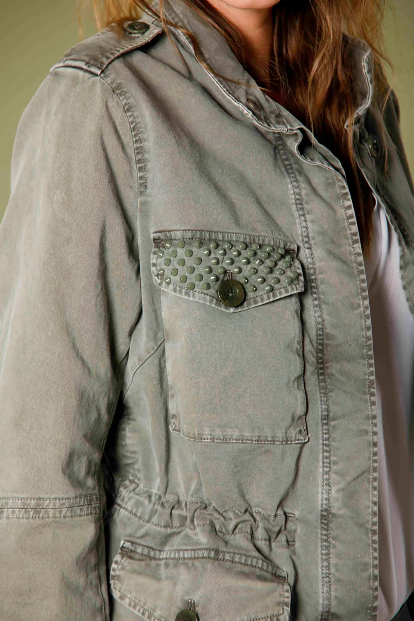 Eva field jacket donna in cotone con borchie