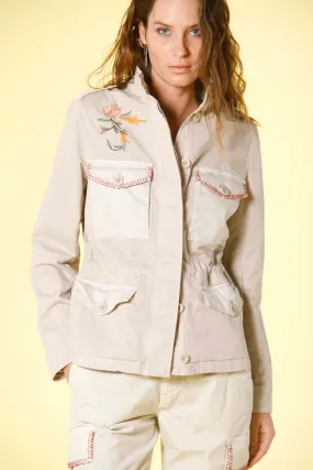 Eva field jacket donna in cotone con ricami