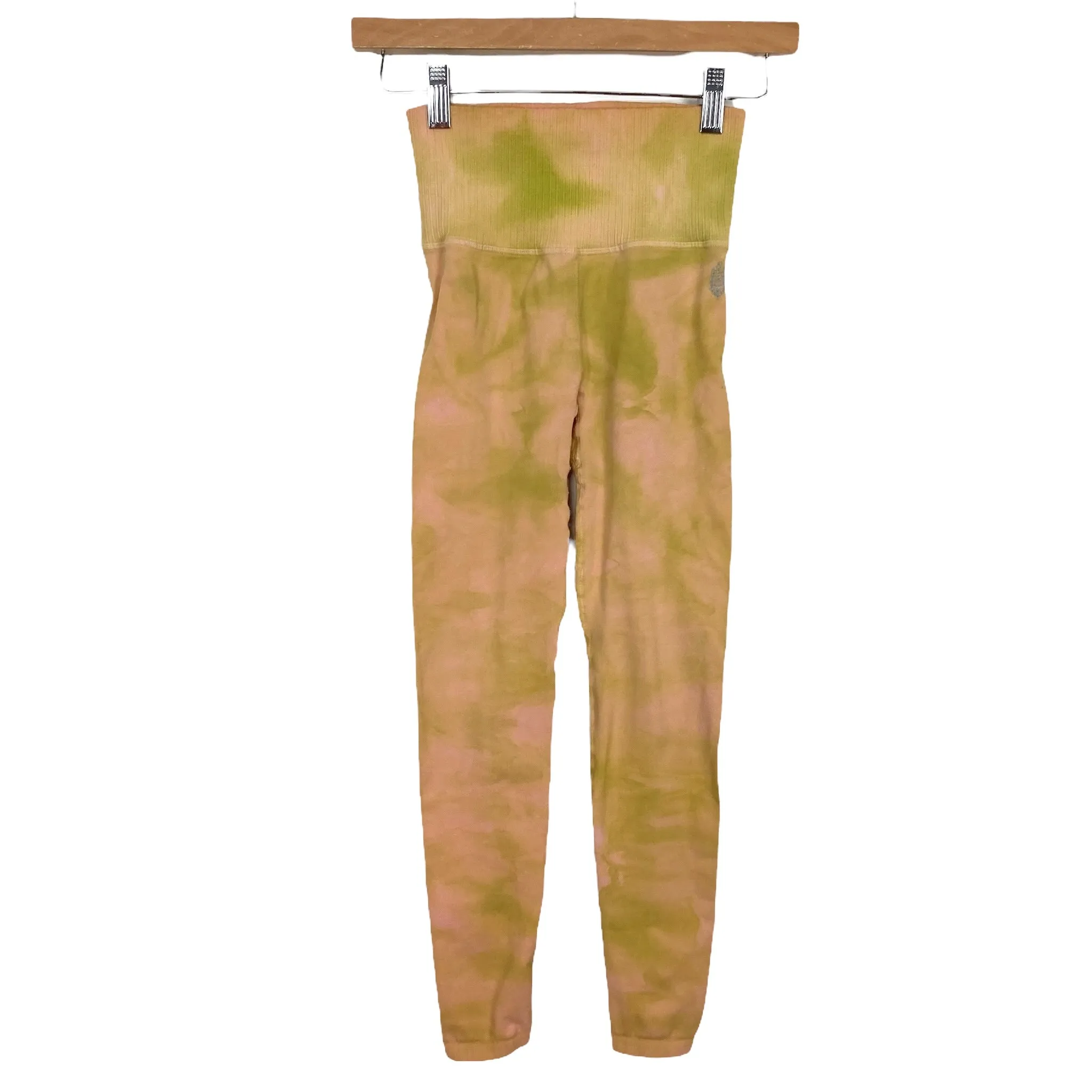 Free People Tie-Dye Leggings with Side Vents- Size ~4 (Inseam 21.5”)