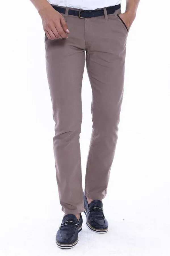 Gabardin Pockets Cream Men Pants - Wessi