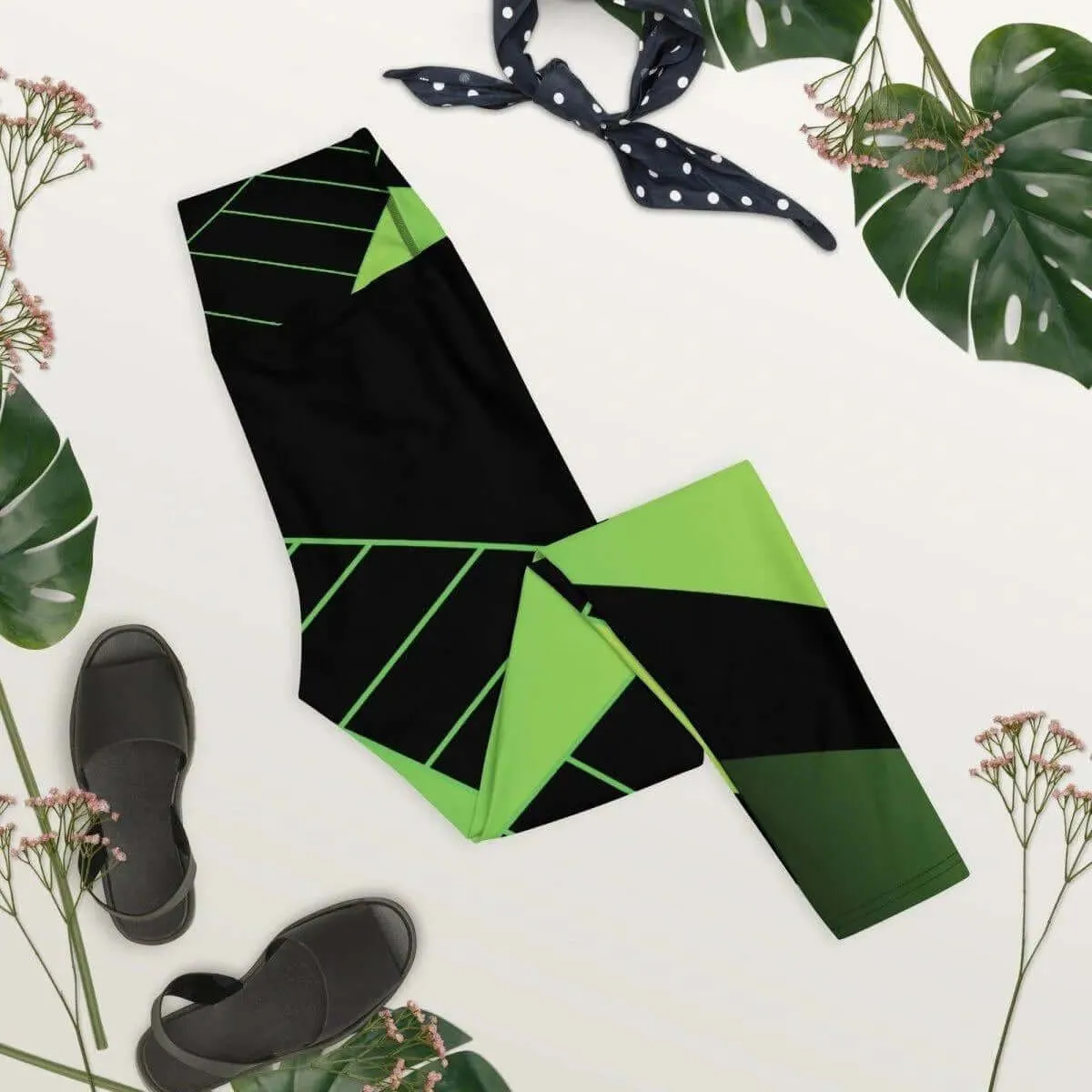 Green Black Yoga Leggings