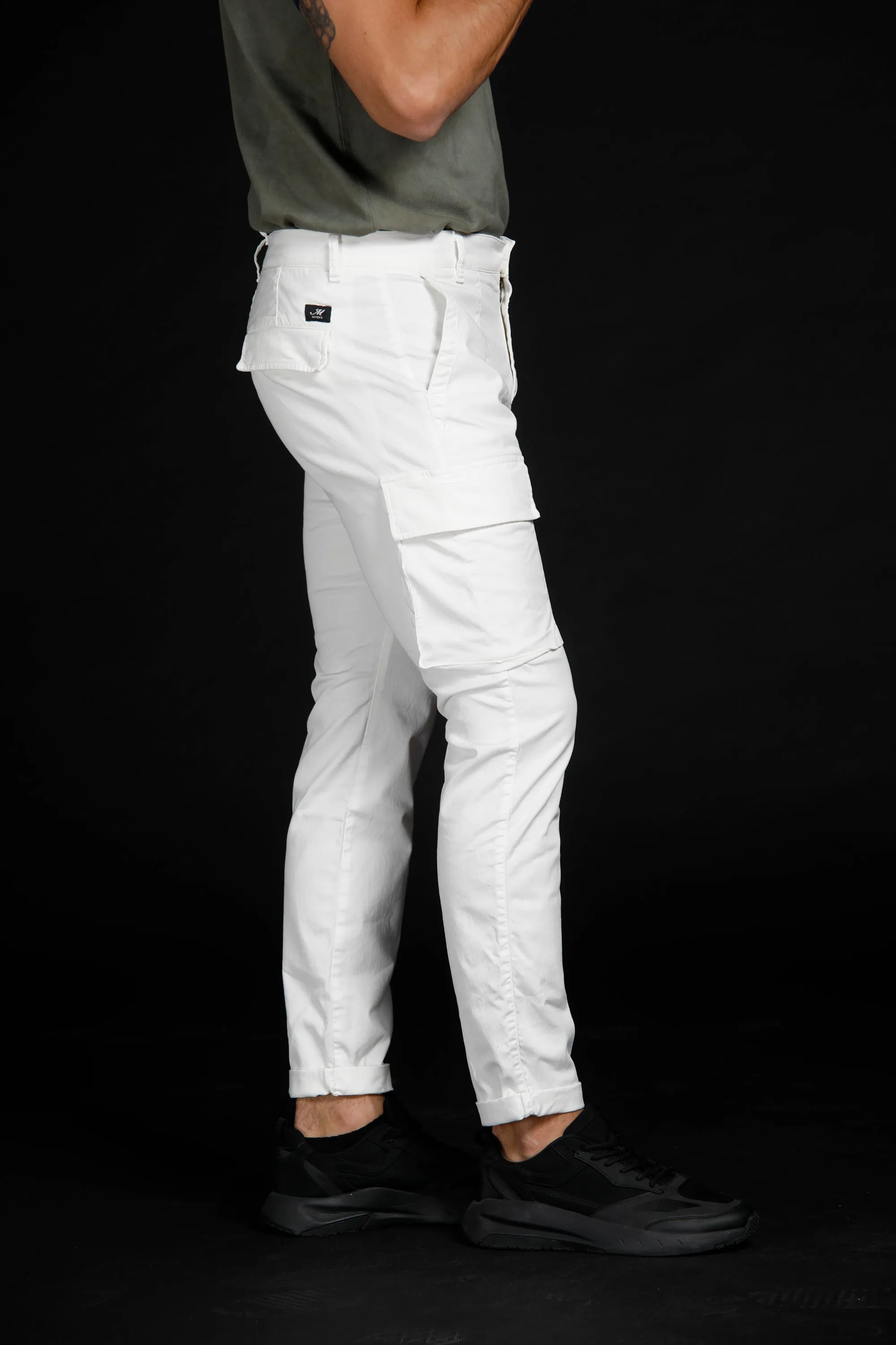 Havana pantalone cargo uomo limited edition in cotone e tencel carrot