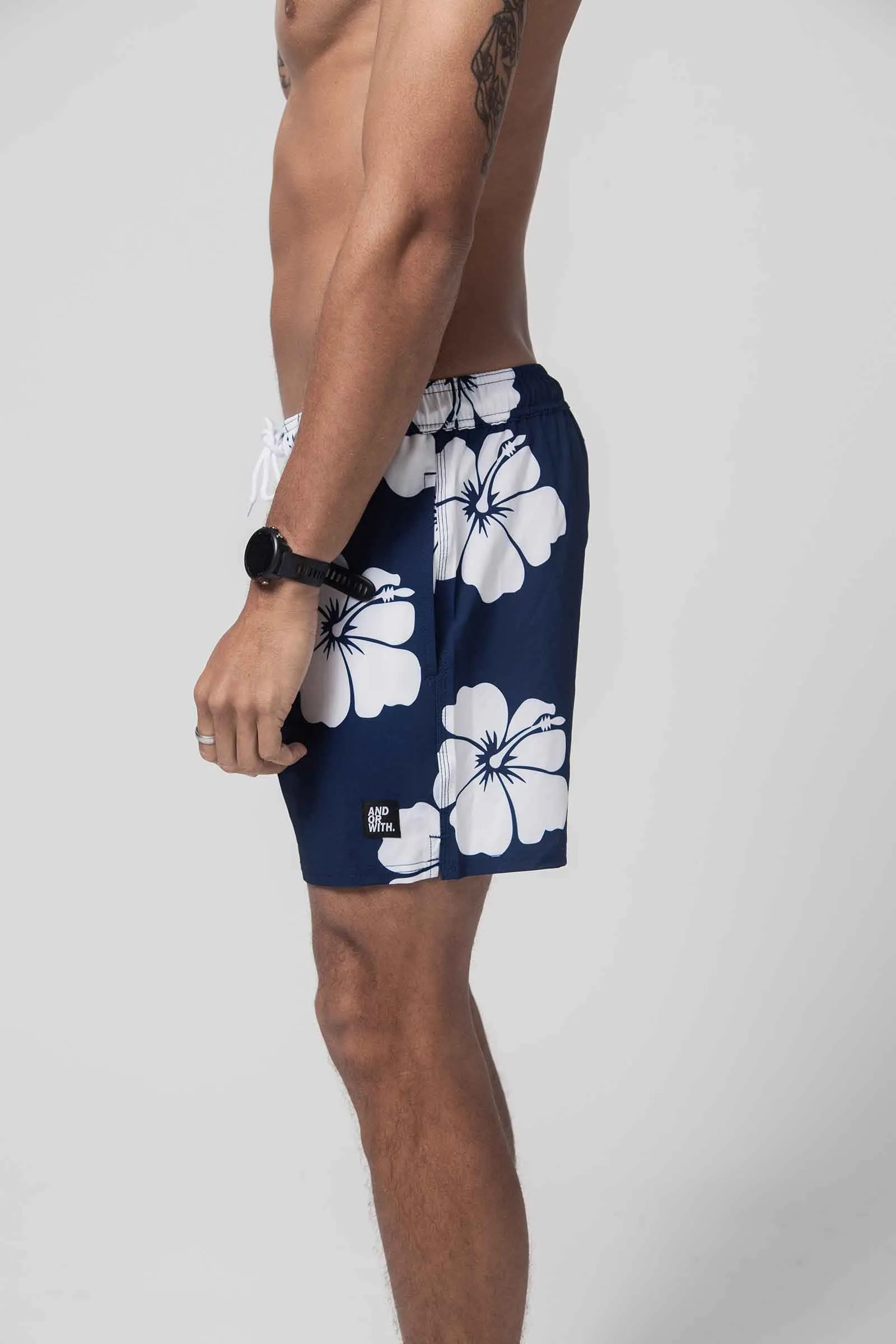 Hibiscus Beach Boardies Navy (100% recycled)