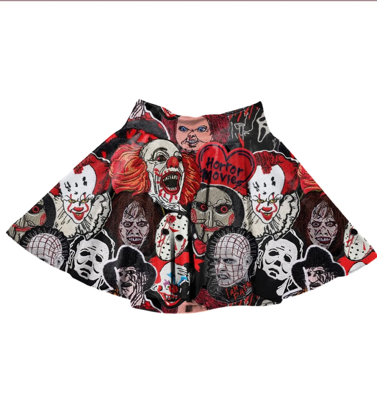 Horror Patch Skater Skirt