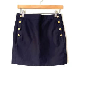 J. Crew Navy Anchor Embellished Pencil Skirt- Size 00