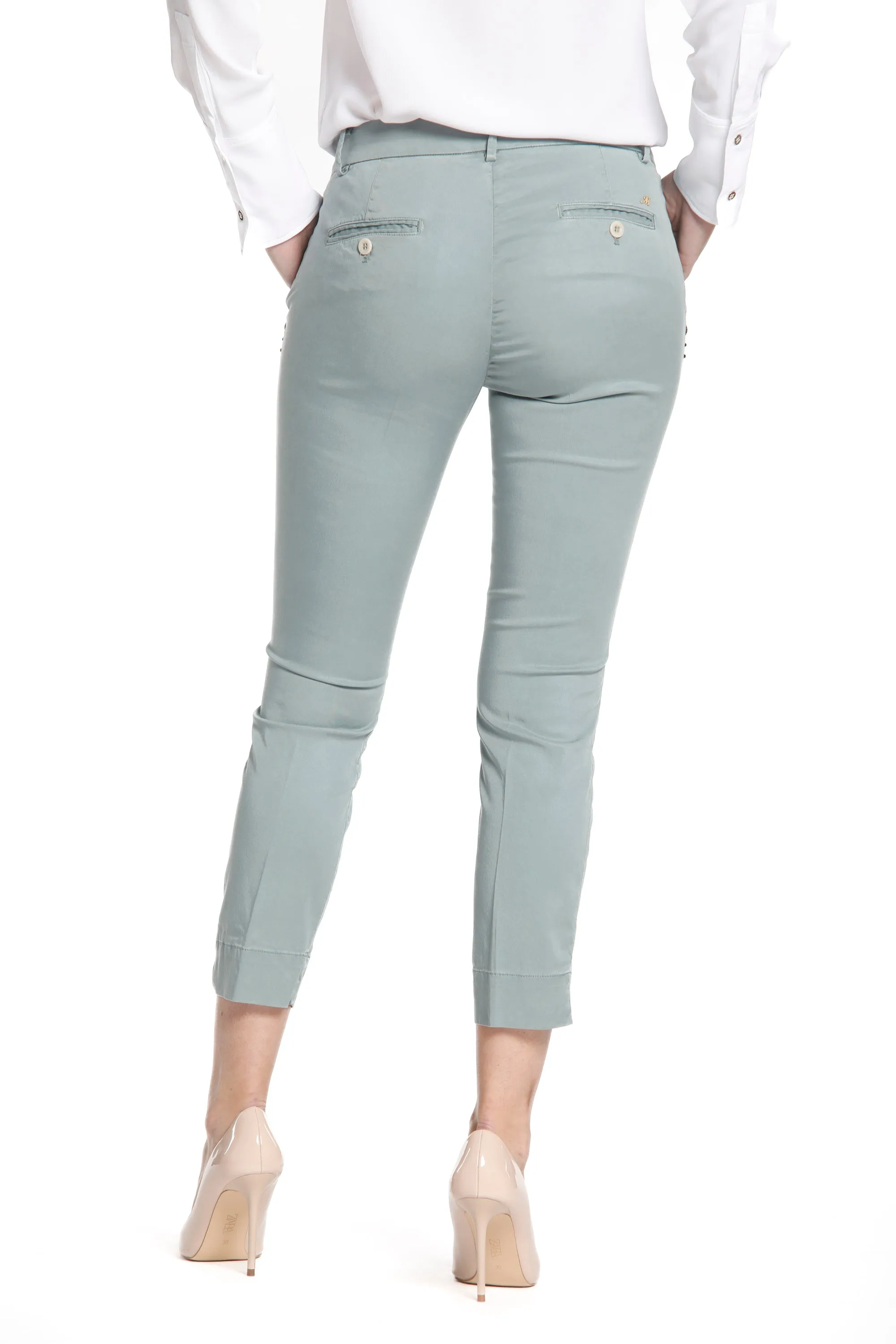 Jaqueline Capri pantalone chino donna in tencel curvy