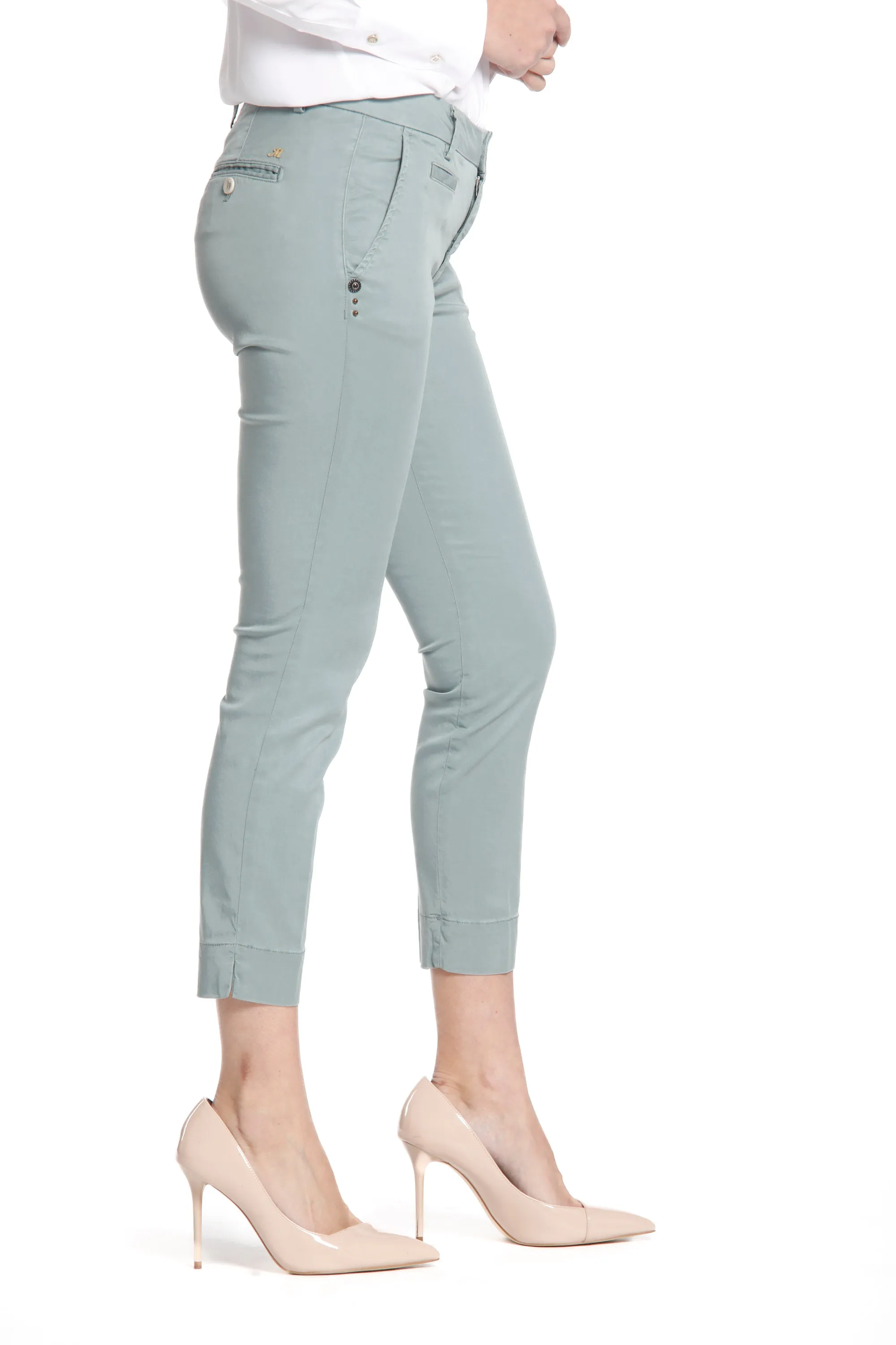 Jaqueline Capri pantalone chino donna in tencel curvy