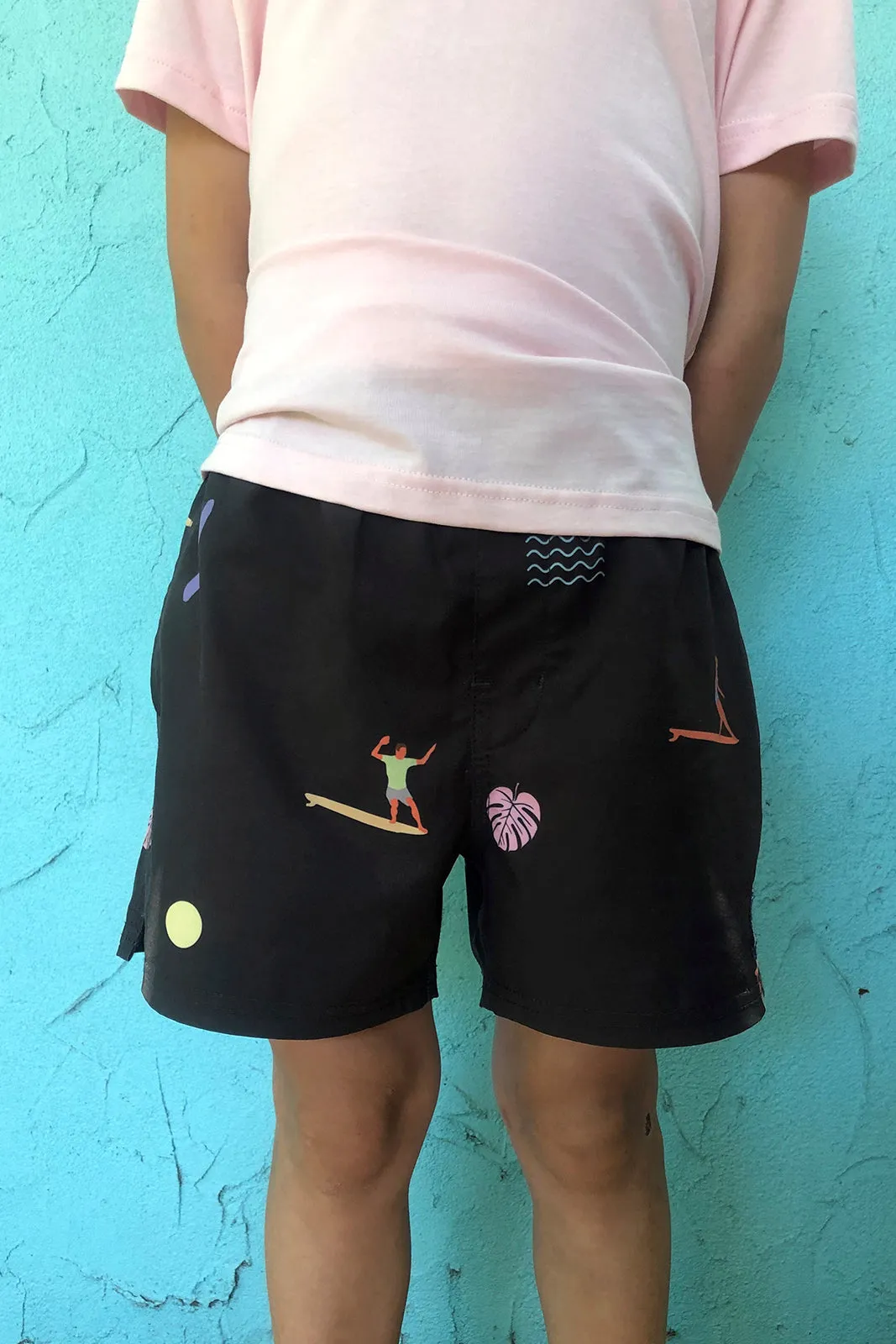 KIDS Freedom Riders Beach Boardies Coal (100% recycled)