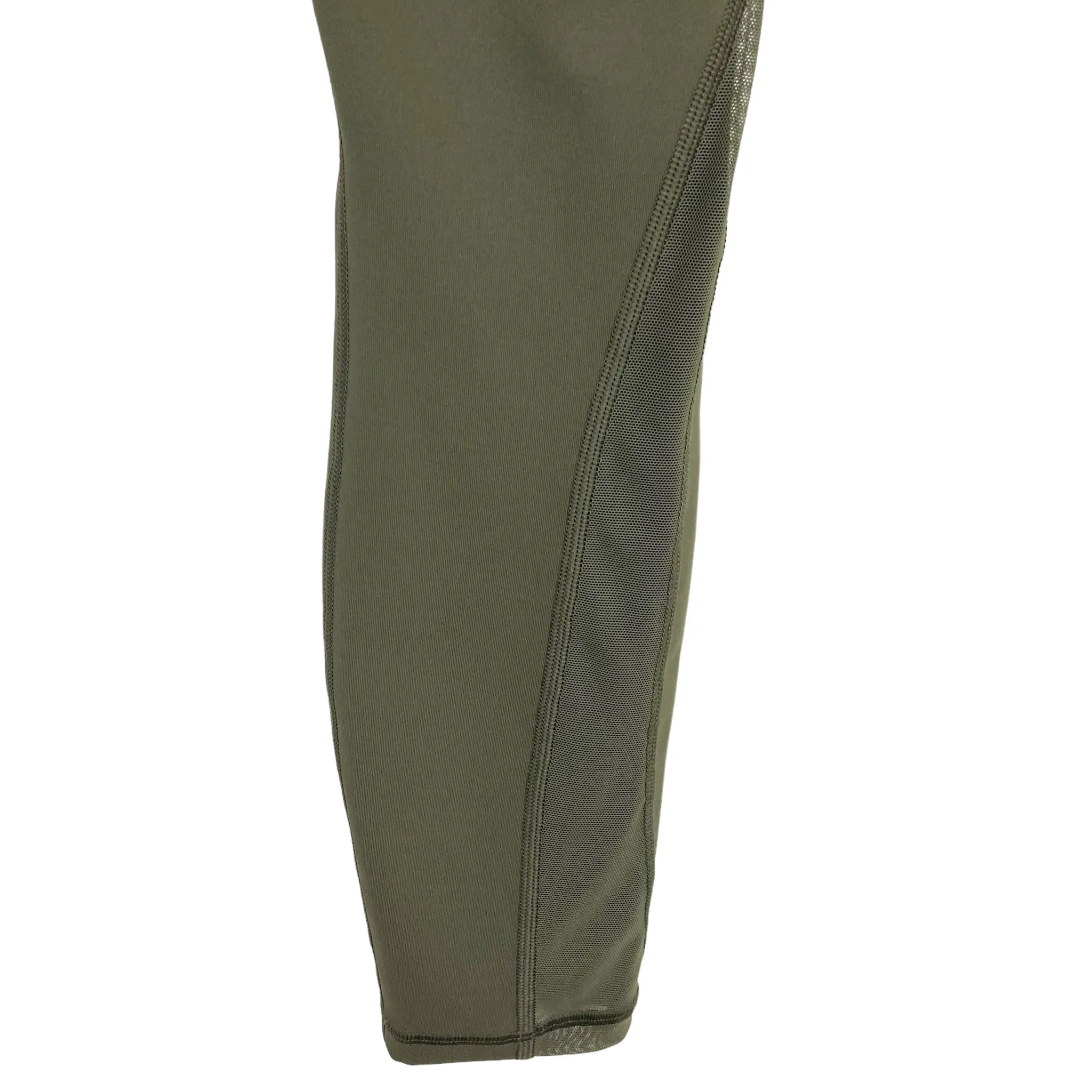 Lululemon Olive Mesh Detail Leggings- Size 4 (Inseam 25”)