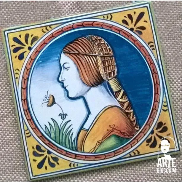 Maiolica mediterranea - "La bella principessa" di Leonardo