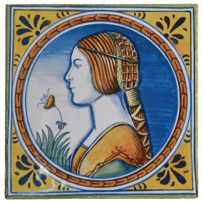 Maiolica mediterranea - "La bella principessa" di Leonardo