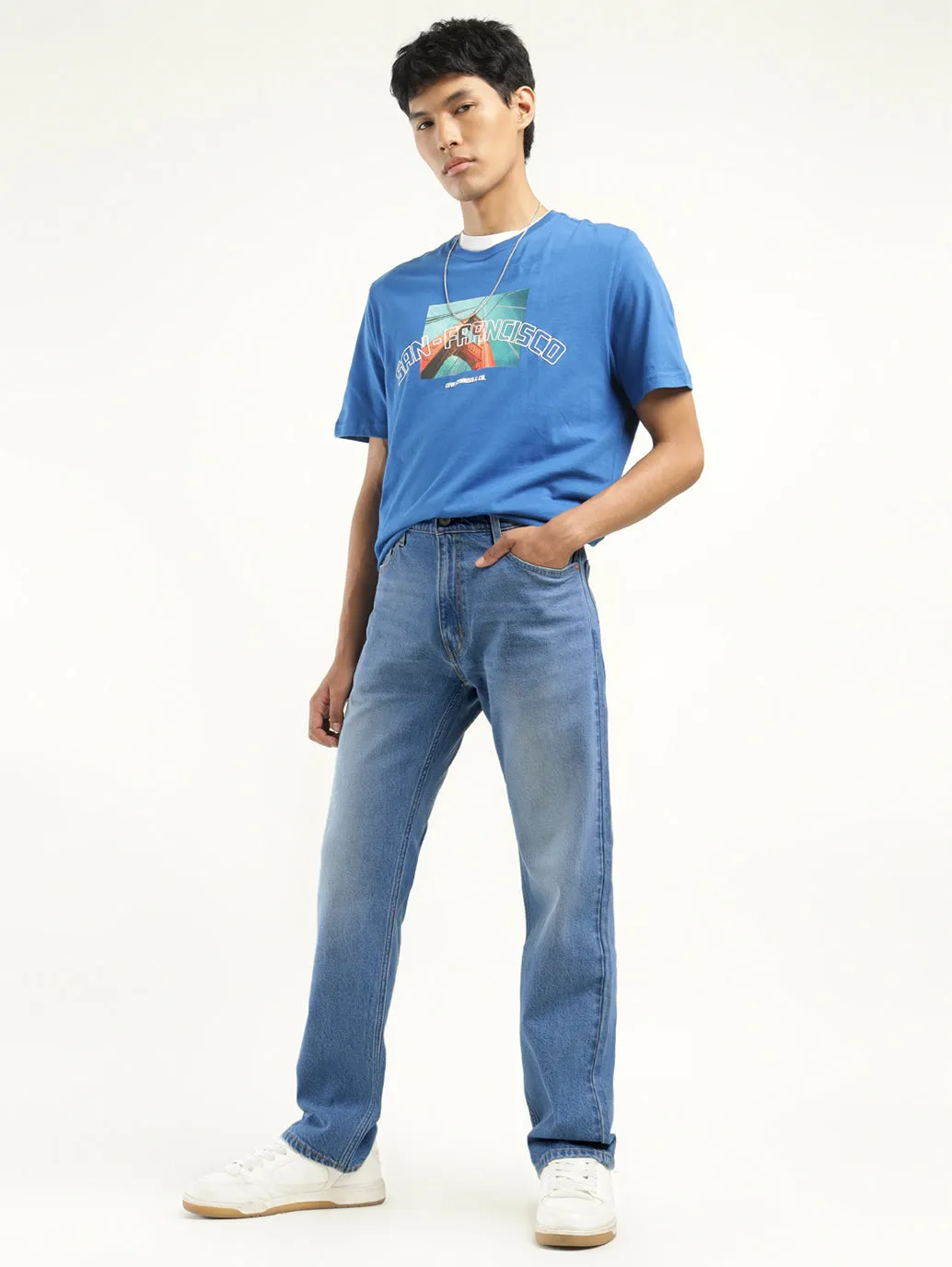 Men's 555'96 Relaxed Straight Fit Indigo Jeans