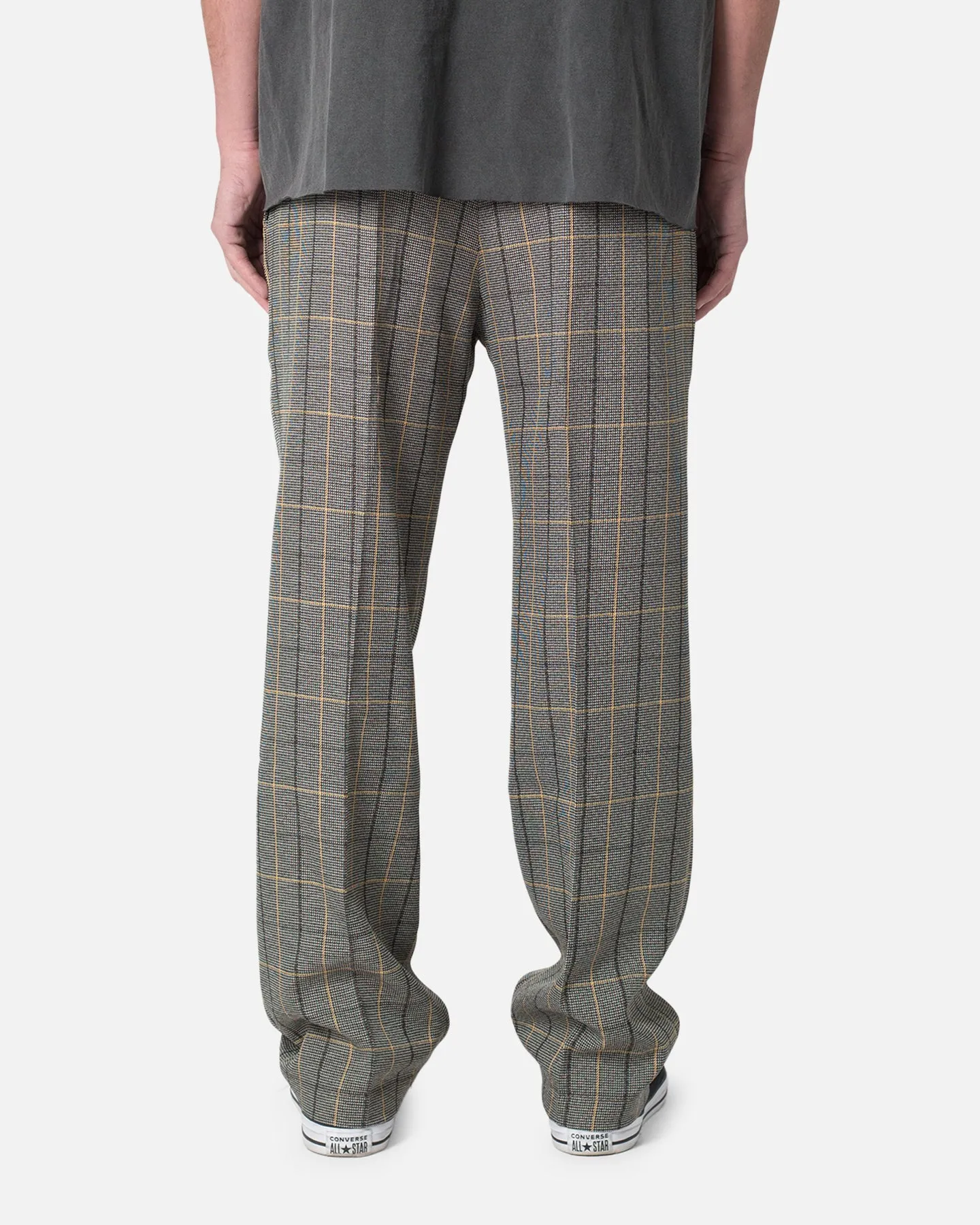 MNML Pleated Plaid Trousers Light Brown/Cream