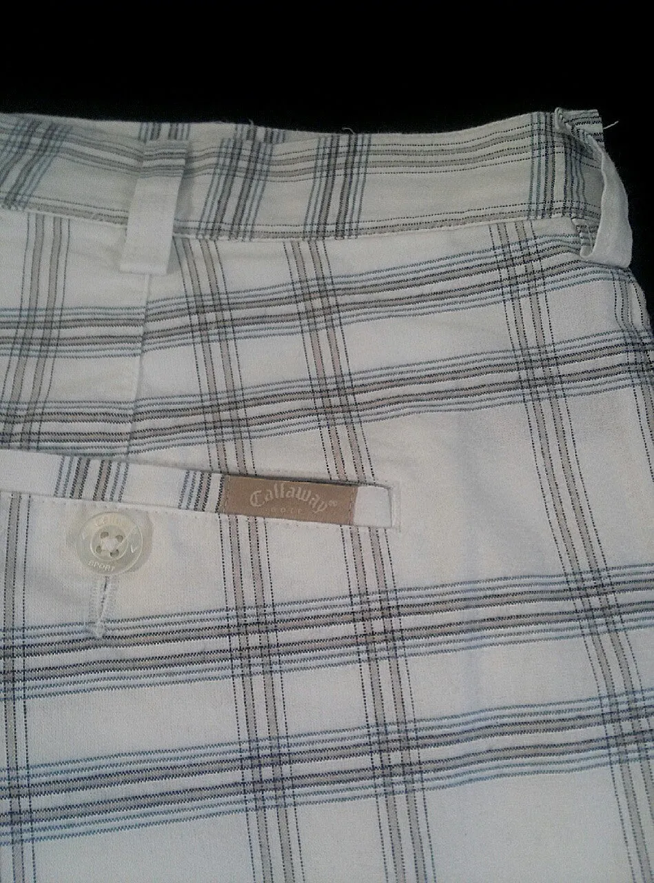 New- Callaway Sport 100% Cotton Plaid Trousers- size 38x32