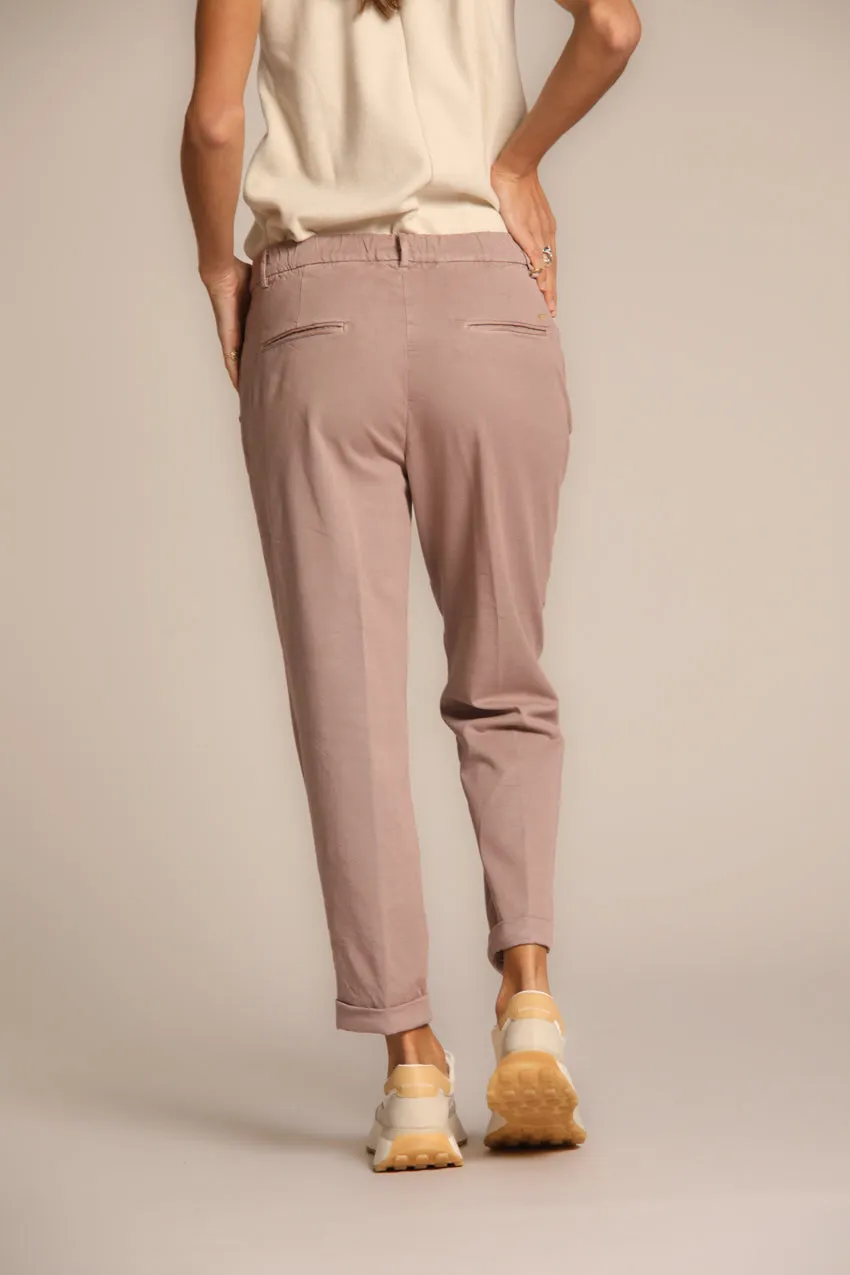 New York Cozy pantalone chino donna in gabardina relaxed fit