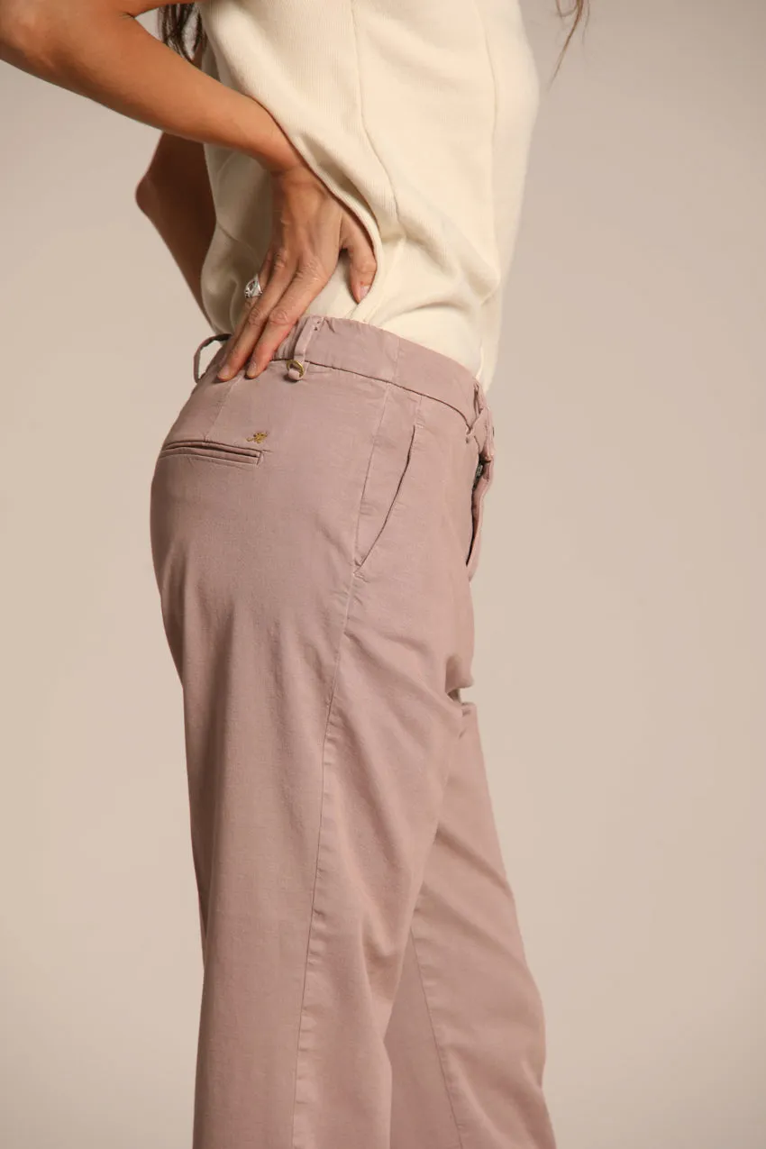 New York Cozy pantalone chino donna in gabardina relaxed fit