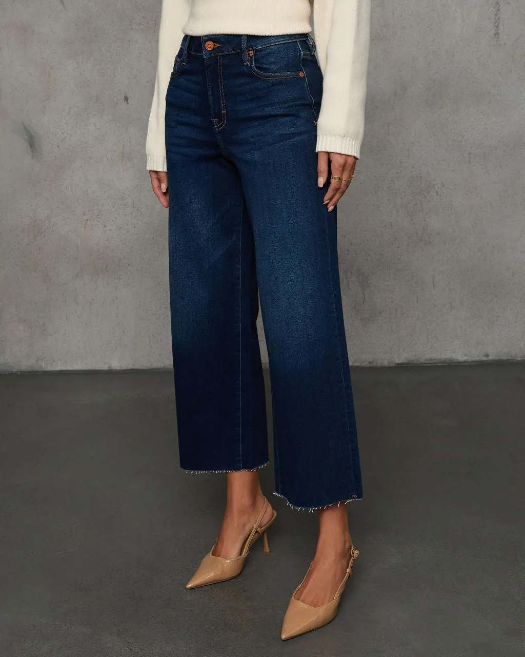 On Edge Cropped Raw Hem Jeans