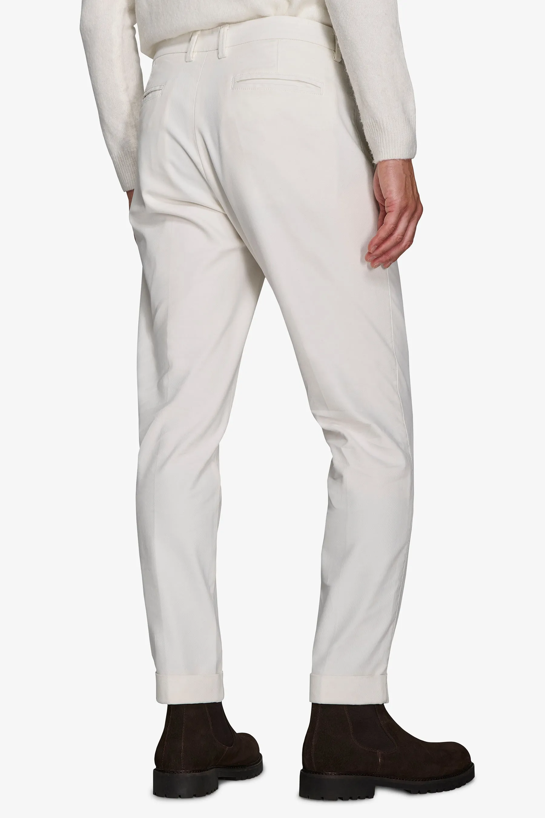 Pantalone cavalry con taschino panna