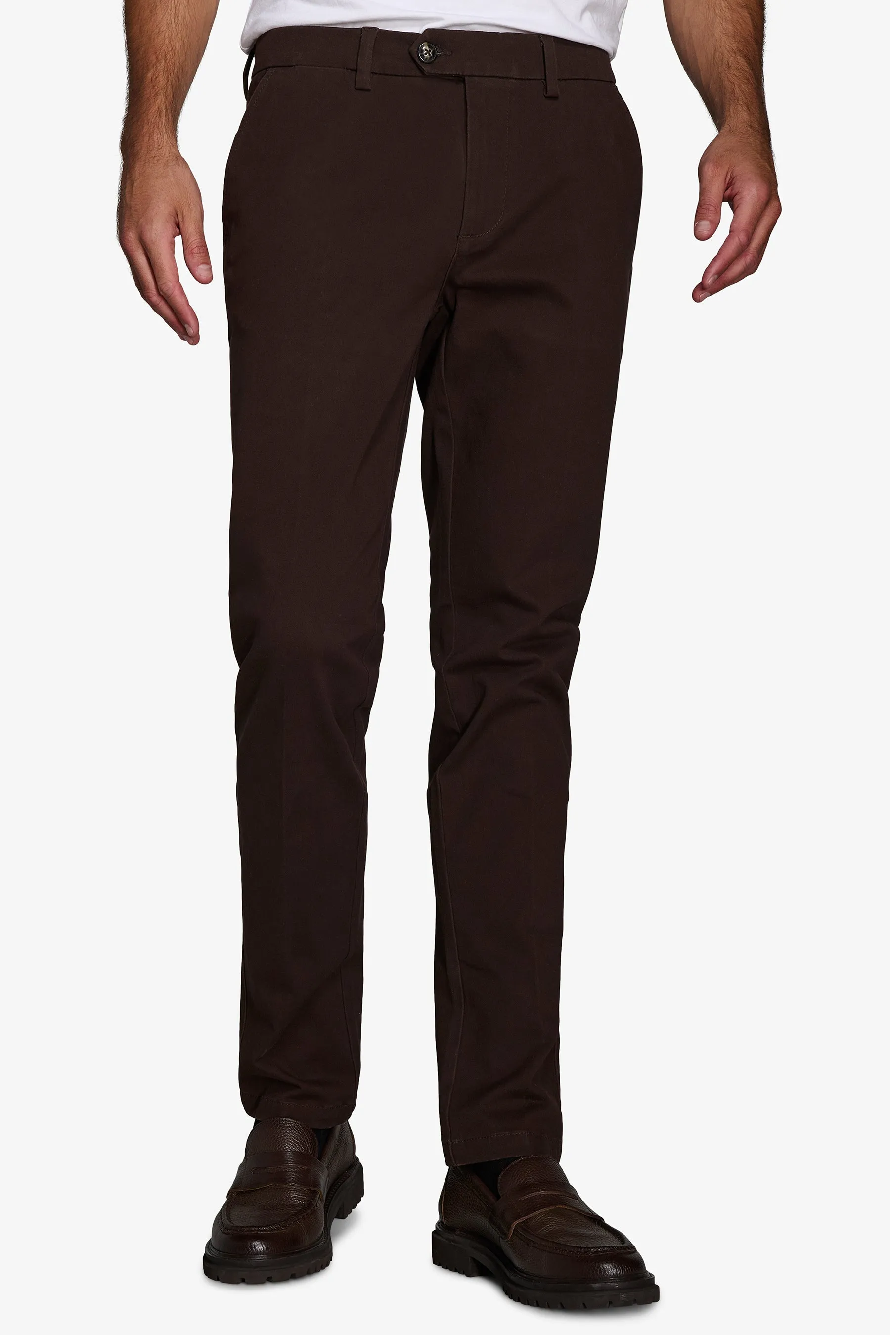 Pantalone chino gabardina marrone