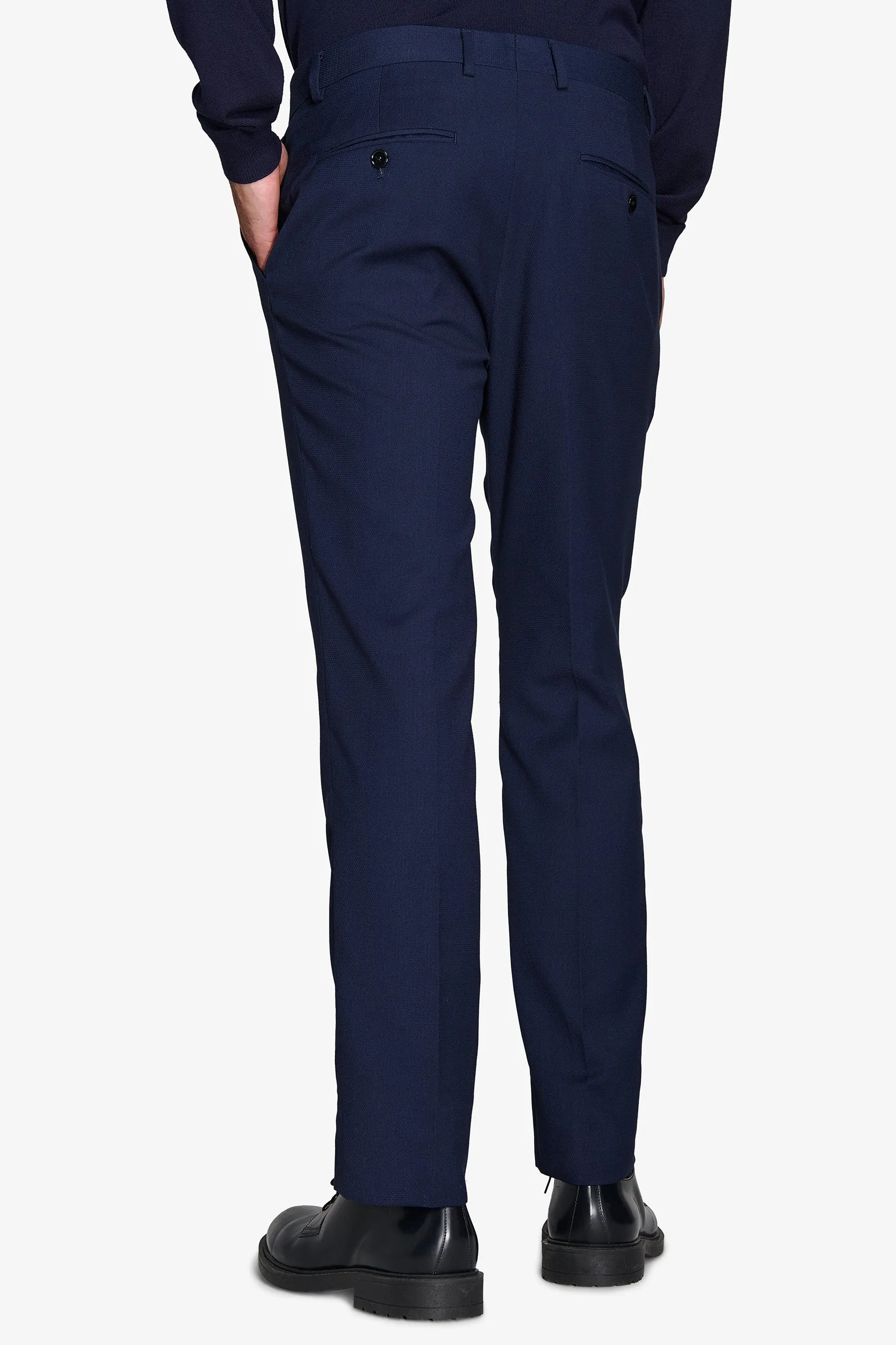 Pantalone da abito armaturato blu slim