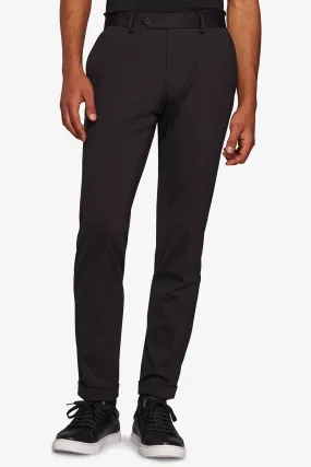 Pantalone da abito in jersey stretch relax tech nero slim