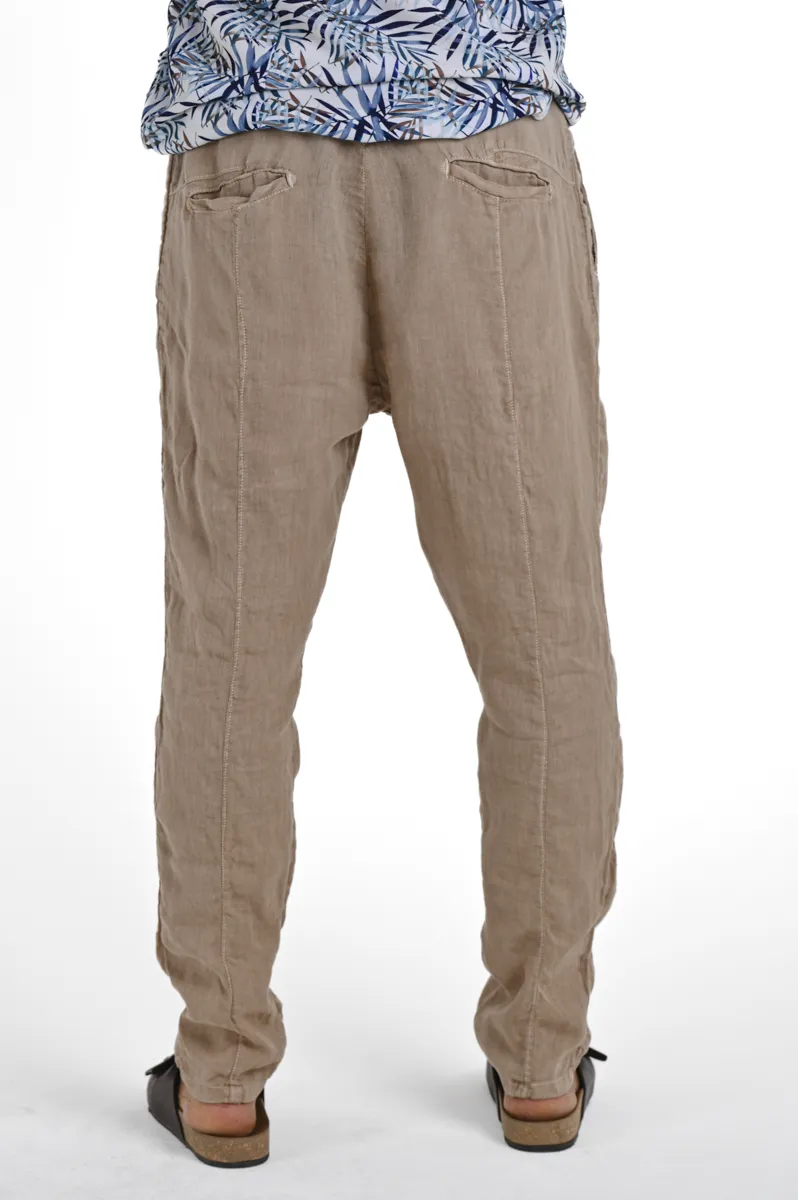 Pantaloni tapered Roby Lino Beige SS24