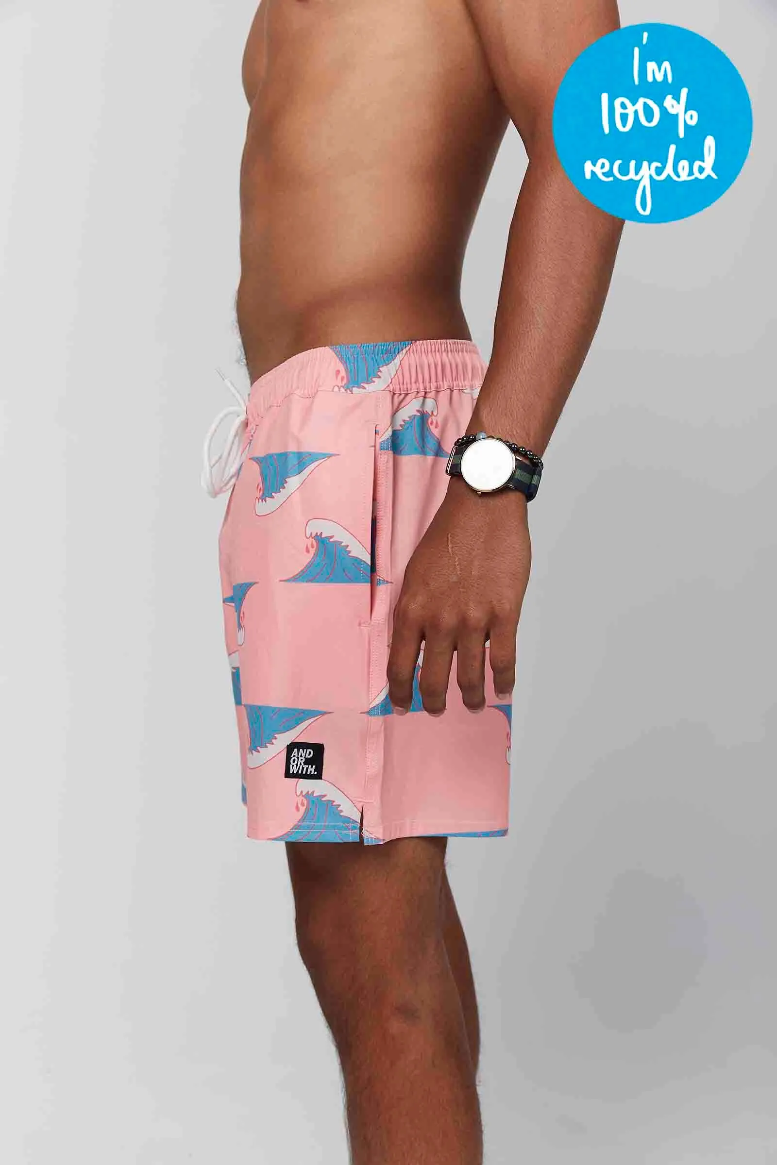 Peaks Beach Boardies Pink (100% recycled)