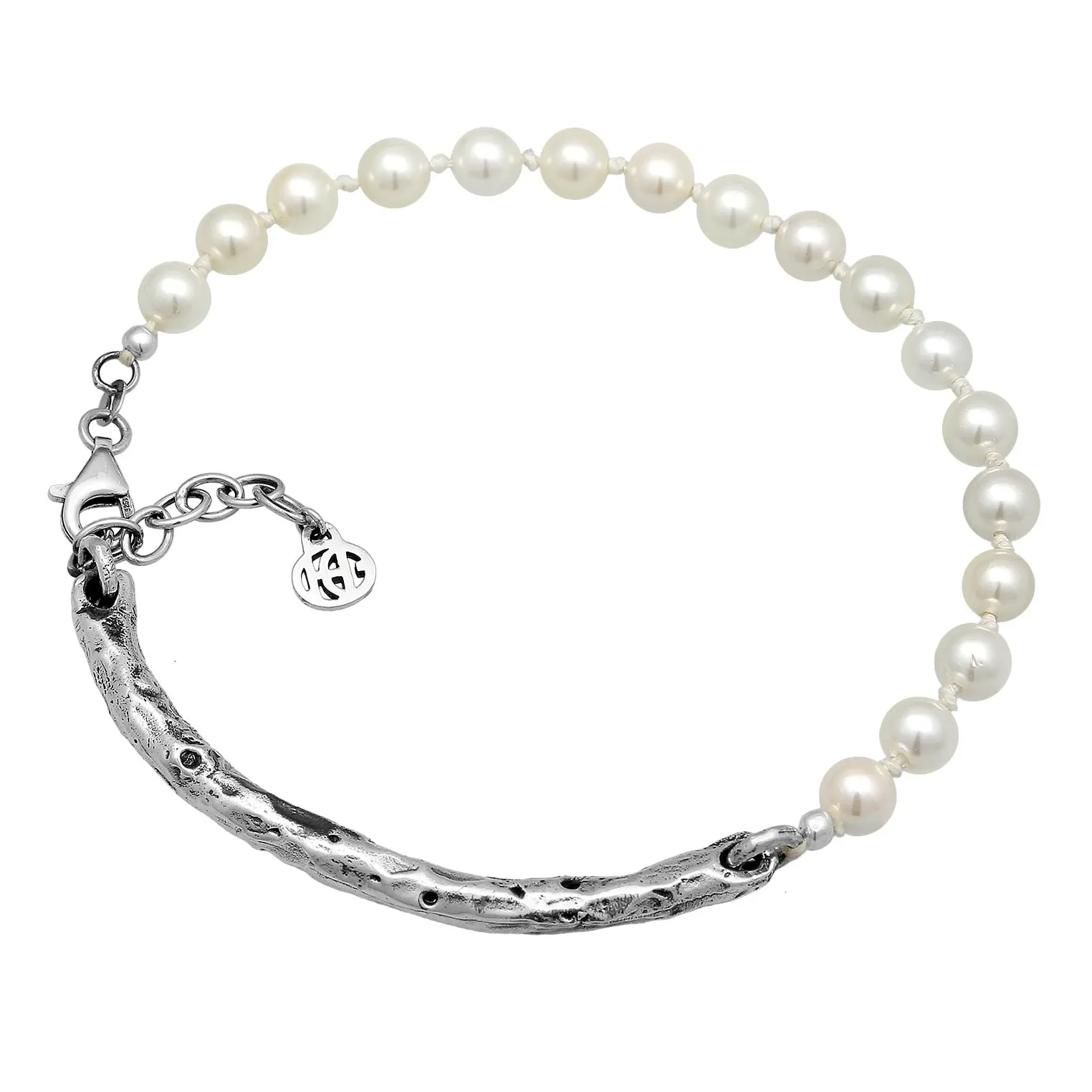 Perlen und Silber Armband