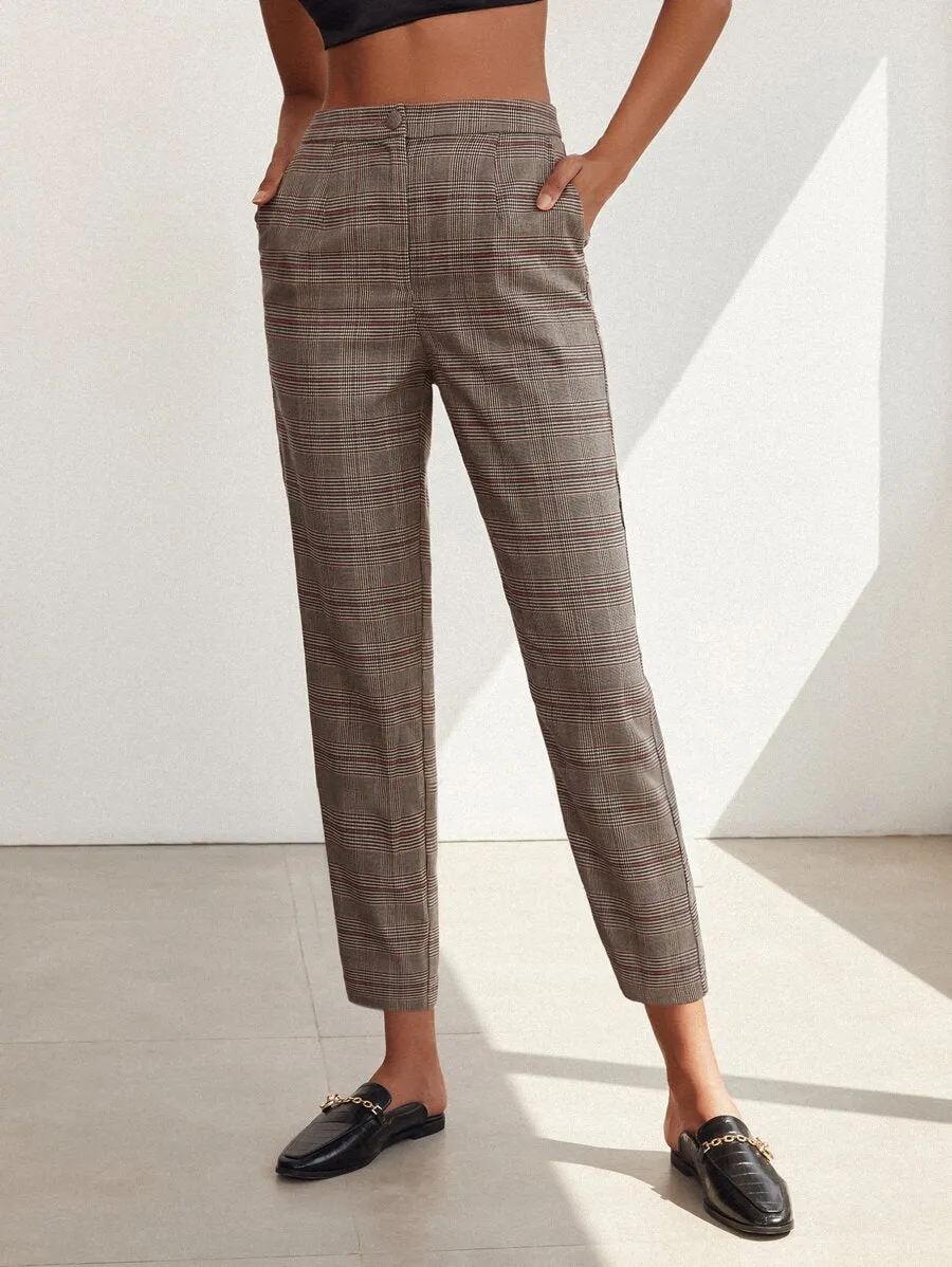 Plaid Cropped Trousers