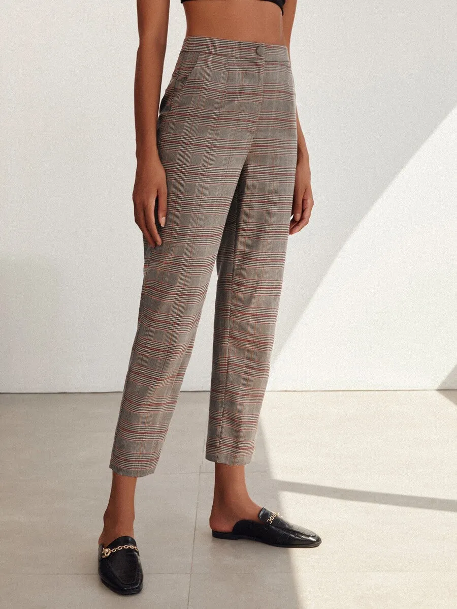 Plaid Cropped Trousers