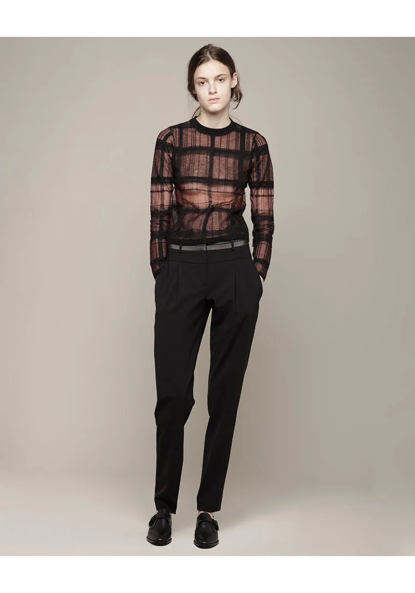 Plaid Trompe L'Oeil Pullover