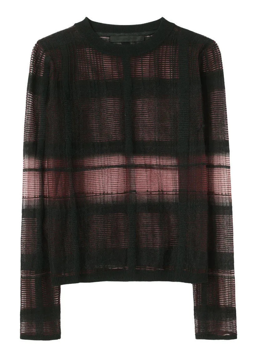 Plaid Trompe L'Oeil Pullover