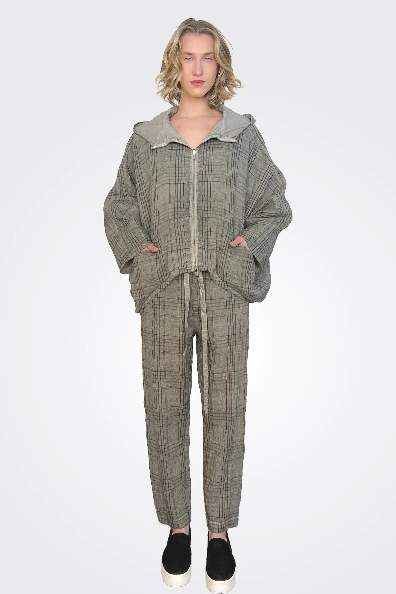 Plaid Trousers - Grey