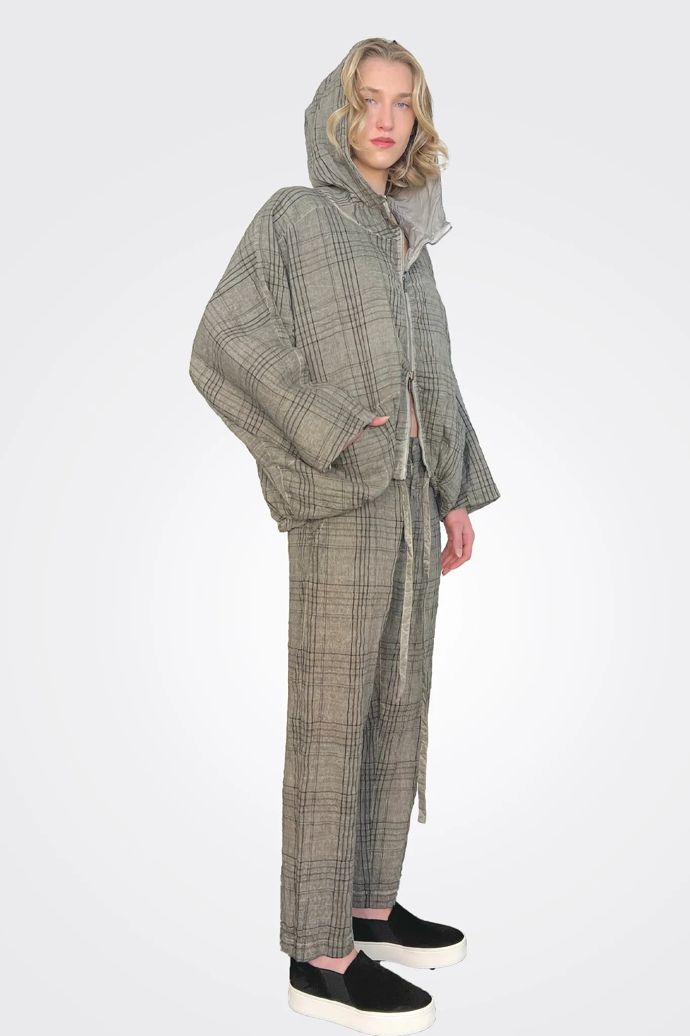 Plaid Trousers - Grey