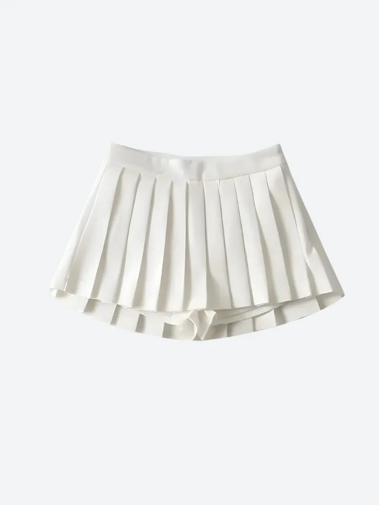 Pleated Mini School Skort