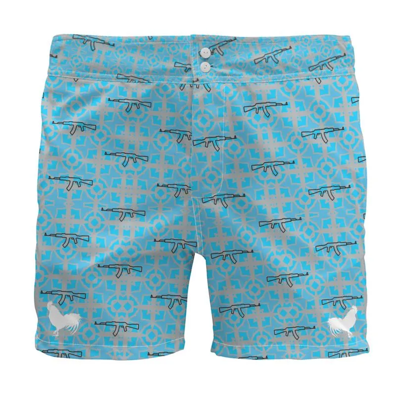 #s107 cnl Board Shorts gun print blue