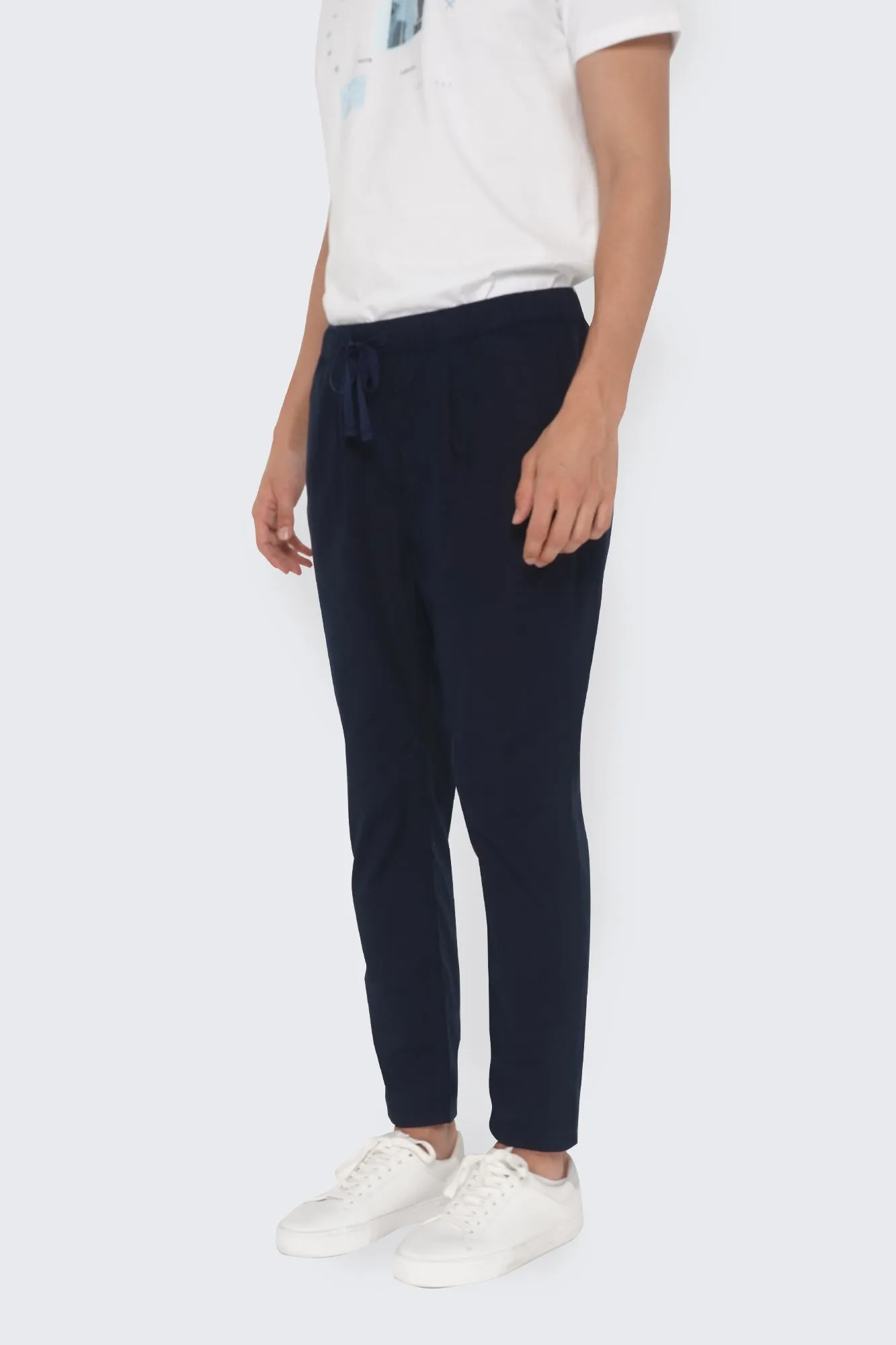 Slim Fit Woven Drawstring Trousers