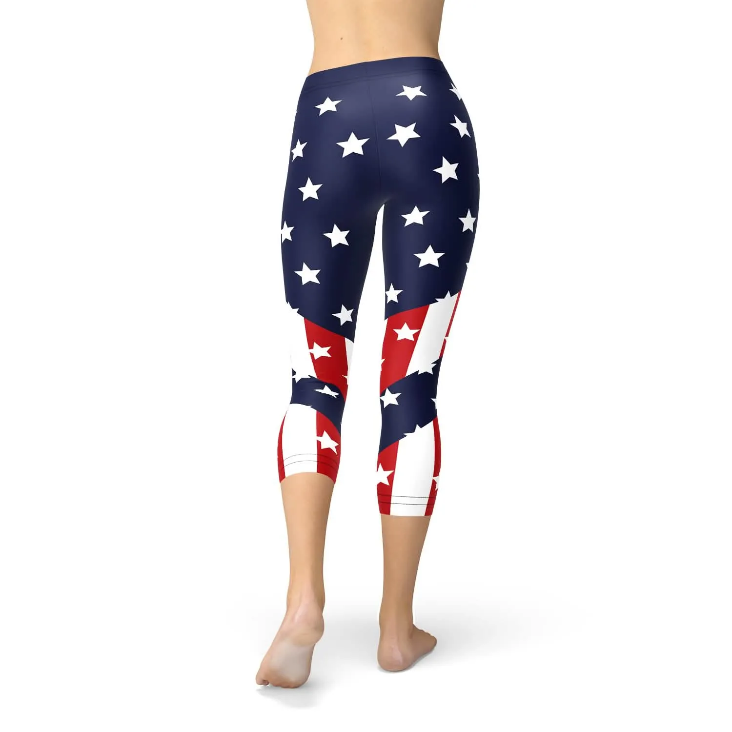 Stars and Stripes Women's Capri Workout Leggings