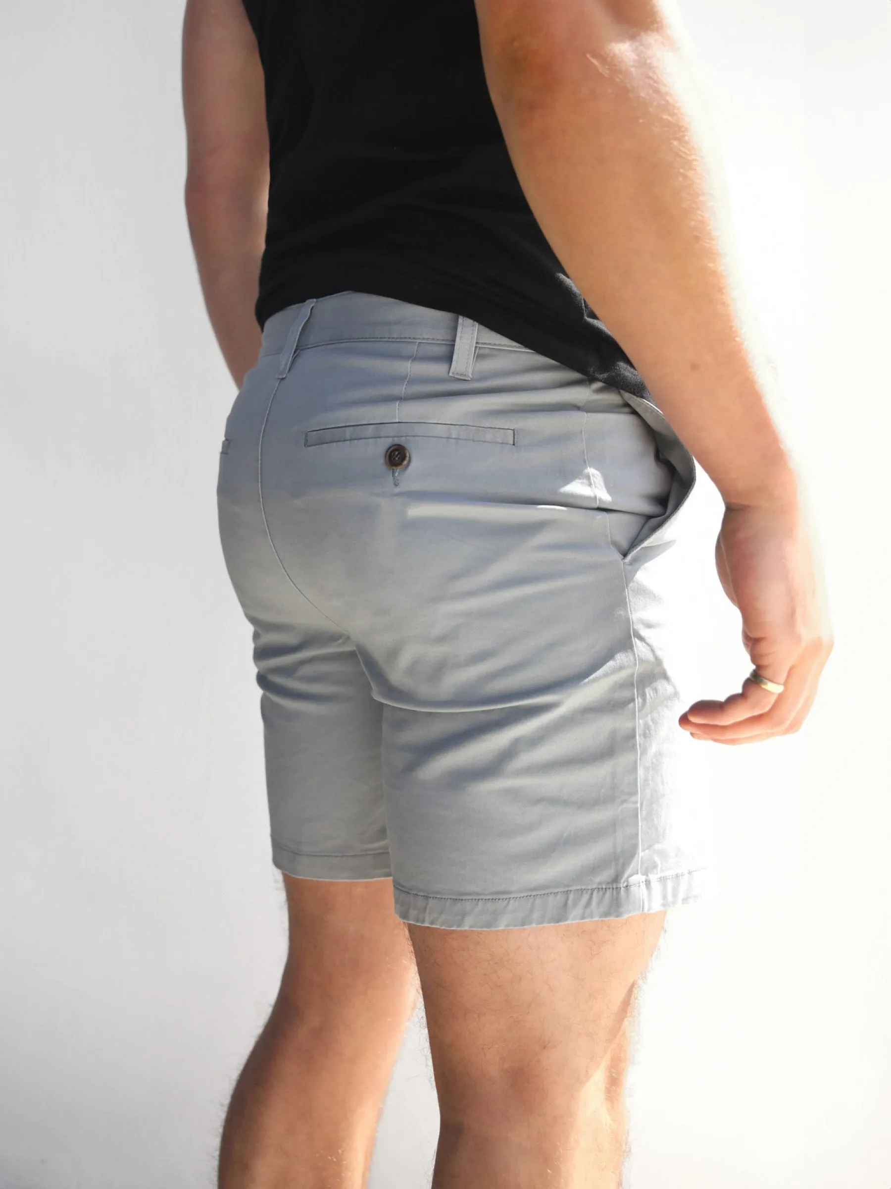 Stretch Chino Shorts - Grey