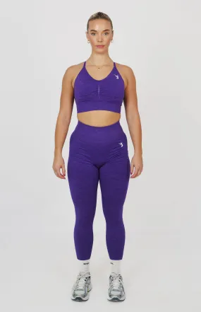 Tempo Seamless Scrunch Leggings & Multi-Way Sports Bra Set - Ultra Violet