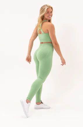 Tempo Seamless Scrunch Leggings & Sports Bra Set - Mint