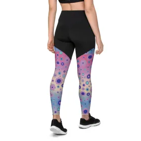 Tie Dye Orange Sports Leggings- Super Slimming Support