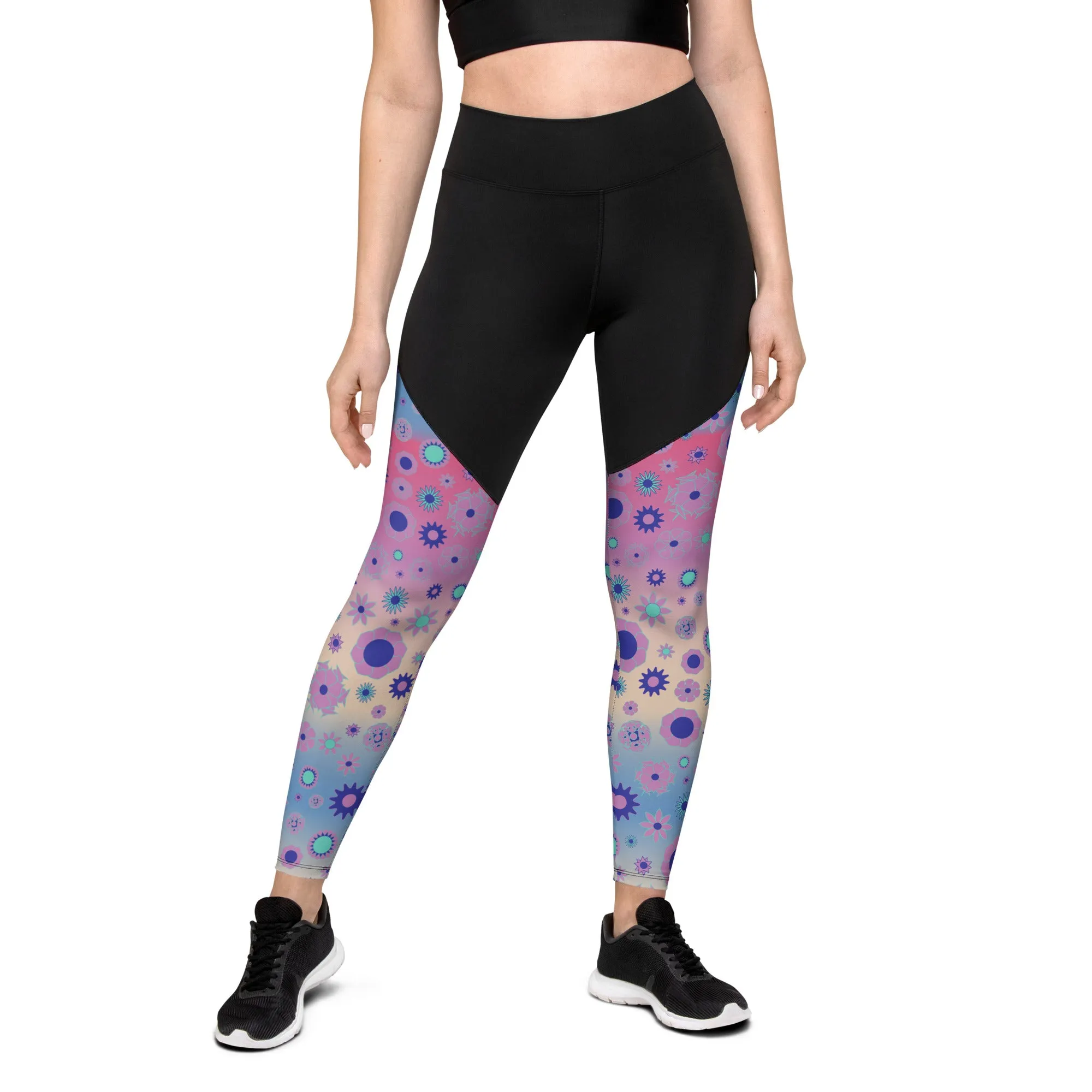 Tie Dye Orange Sports Leggings- Super Slimming Support