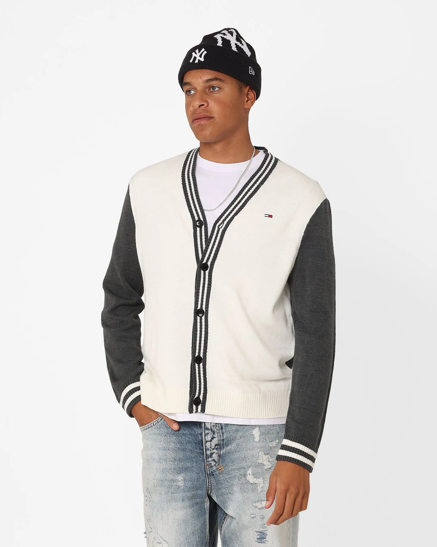 Tommy Jeans Relaxed Collegiate Cardigan Black/Multi