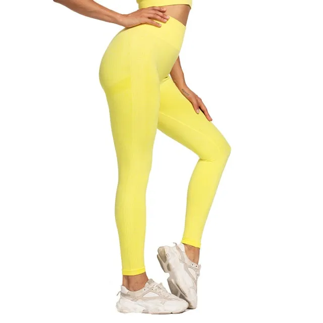 Womens High Waist Seamless Push Up Sport Fitness Running Yoga Leggings