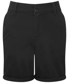 Womens lightweight chino shorts | Black